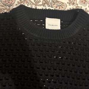 Varley Textured Black Crew Neck Sweater